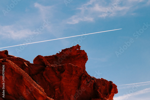 red rock hills in the desert photo