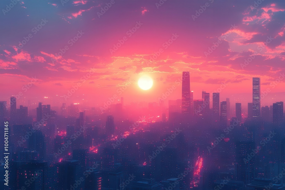 a vibrant city skyline awakens at dawn with soft pastel colors illuminating the buildings casting a hopeful glow over the bustling urban landscape a vibrant city skyline awakens at dawn with soft pastel colors illuminating the buildings casting a hopeful glow over the bustling urban landscape