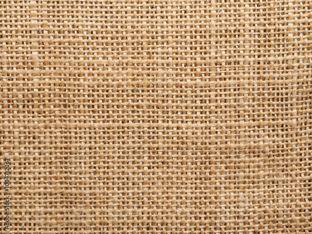 Natural jute fabric texture with subtle weave pattern and earthy tone, creating a warm and organic background for various design and creative projects. Natural jute fabric texture with subtle weave pattern and earthy tone, creating a warm and organic background for various design and creative projects.