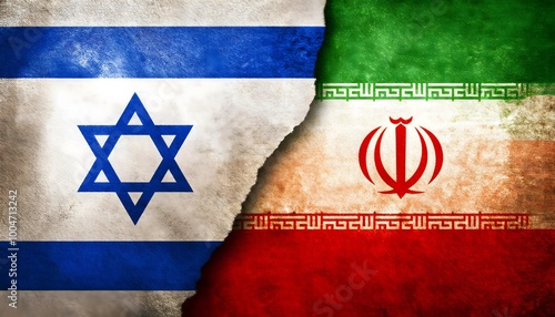 Flags of Israel and Iran