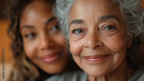 Smiling elderly woman with glasses close-up