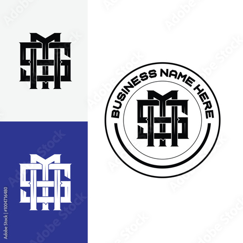 SM or MS hi-res vector monogram logo design template.