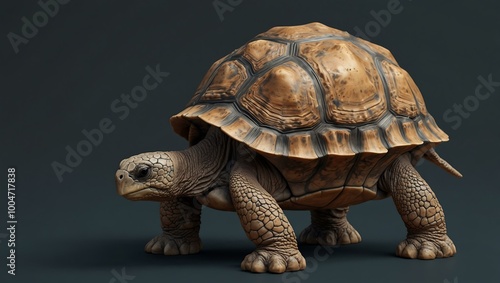 Minimalist 3D tortoises illustration