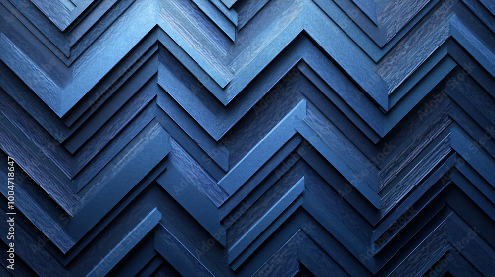A dynamic pattern of blue zigzag lines with gradient transitions. A dynamic pattern of blue zigzag lines with gradient transitions.