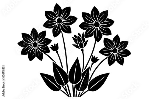 flower set icon with Transparent Background Clipart