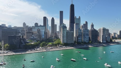 Drone  view of Chicago lake shore drive September 2024 photo