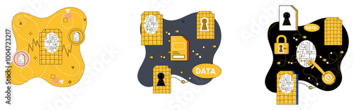 Work with data vector illustration. Financial insights are treasures unearthed by analytical archaeologists data Research and marketing blossom under nurturing care data analytics Statistics