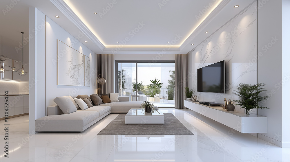 Fototapeta premium Modern white classic interior