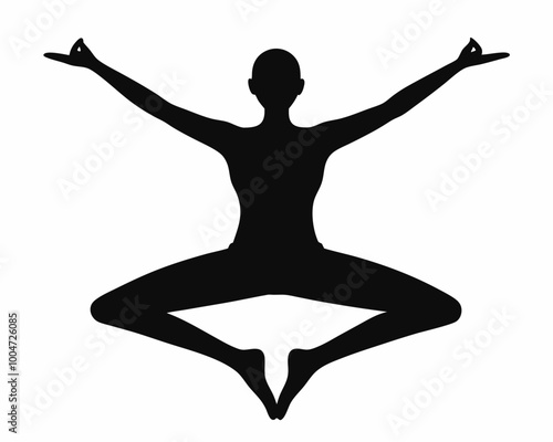 meditation yoga silhouette vector logo icon clipart