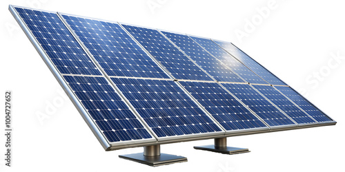 solar panel on white background.AI GENERATED photo