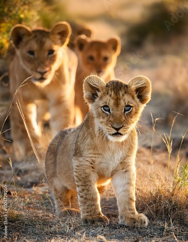 Young Lions Cub in Golden Light