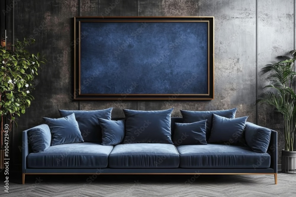 Fototapeta premium Frame mock up in diferrent interior design style, AI generated