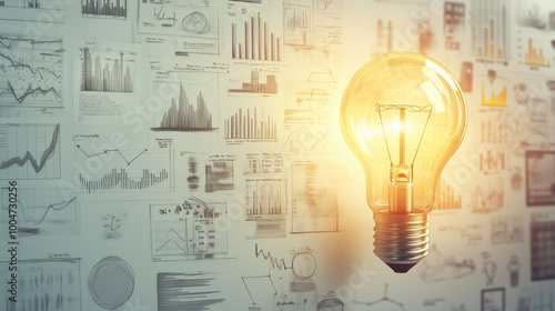 Illustrazione di lampadina, idea di business