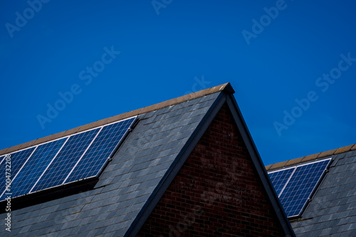 Wallpaper Mural Solar energy panel on new built house roof in england uk Torontodigital.ca