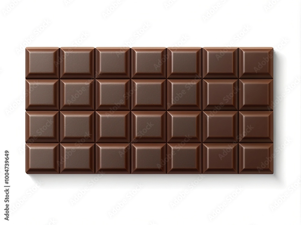 Minimalist illustration of a delicious rectangular chocolate bar with clean lines and simple textures, isolated on a white background, perfect for food or sweets designs. Minimalist illustration of a delicious rectangular chocolate bar with clean lines and simple textures, isolated on a white background, perfect for food or sweets designs.