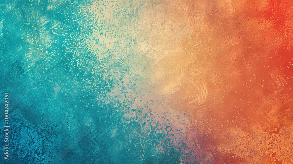 Obraz premium grainy gradient background teal orange read blue