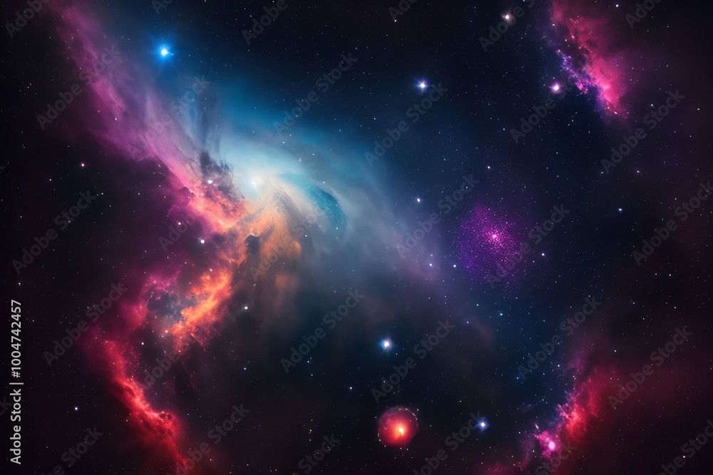 Fototapeta premium background with space and stars