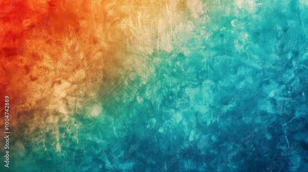 Fototapeta premium grainy gradient background teal orange read blue