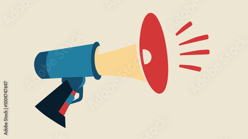 Colorful Megaphone Vector Image Representing Communication Announcement and Public Speaking