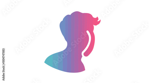Minimalist Gradient Vector of Profile Silhouette Taking a Call for Communication and Technology Concept