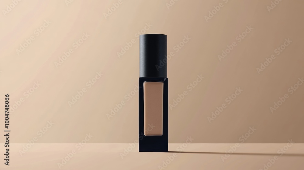 A bottle of foundation is sitting on a table A bottle of foundation is sitting on a table