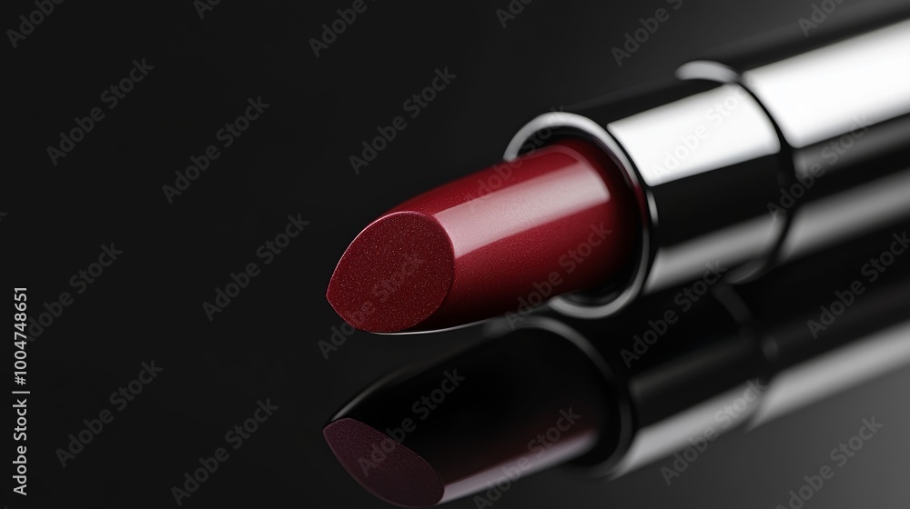 A close up of a red lipstick with a shiny finish A close up of a red lipstick with a shiny finish