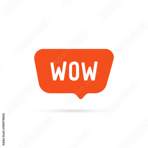 excited wow icon on red talk box