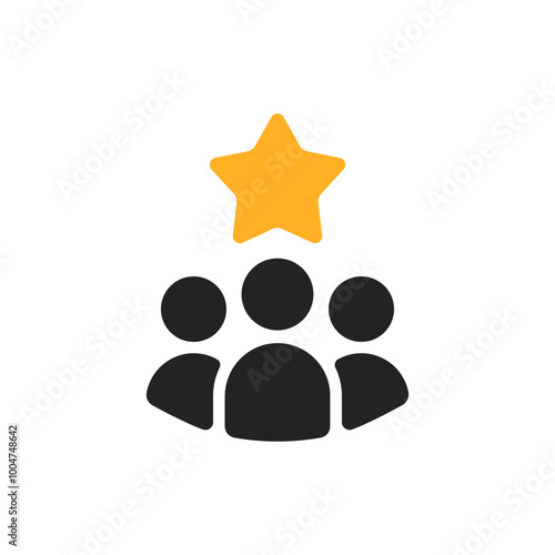 employee or customer retention icon with star