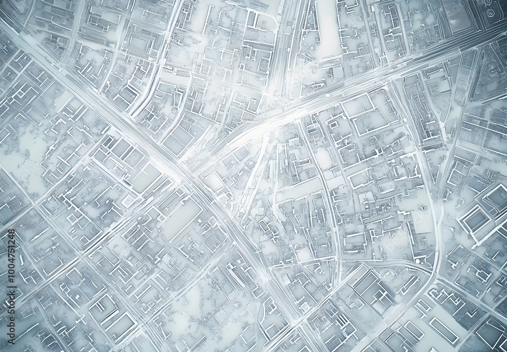 Obraz premium Aerial view of a complex urban cityscape