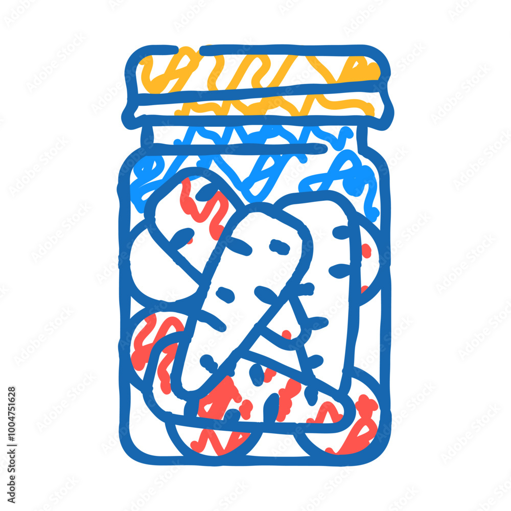 Obraz premium canned carrot doodle icon sketch vector. canned carrot sign. isolated symbol illustration