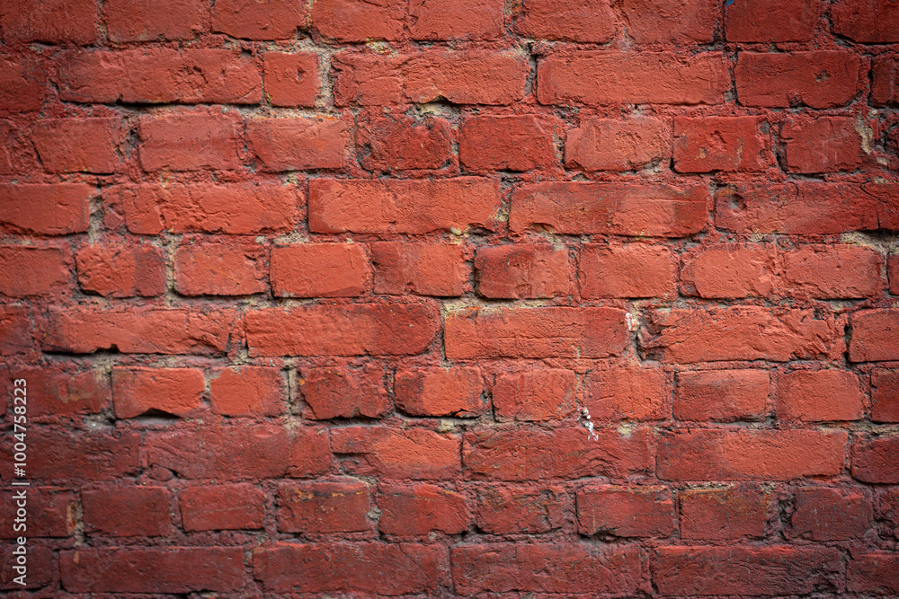 Empty brick red wall. background of a old brick house. Empty brick red wall. background of a old brick house.