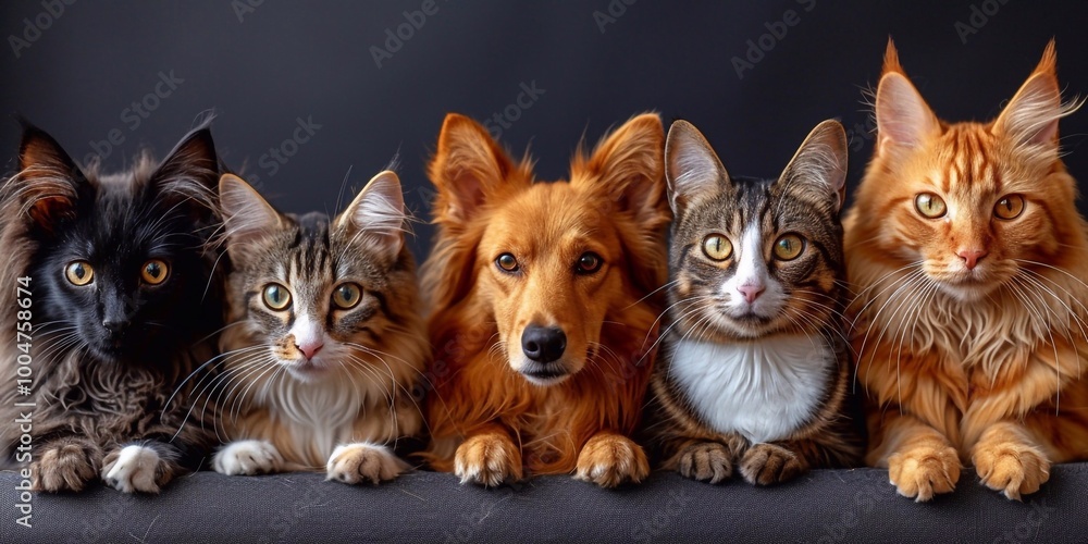 dogs and cats in a row on a white background dogs and cats in a row on a white background