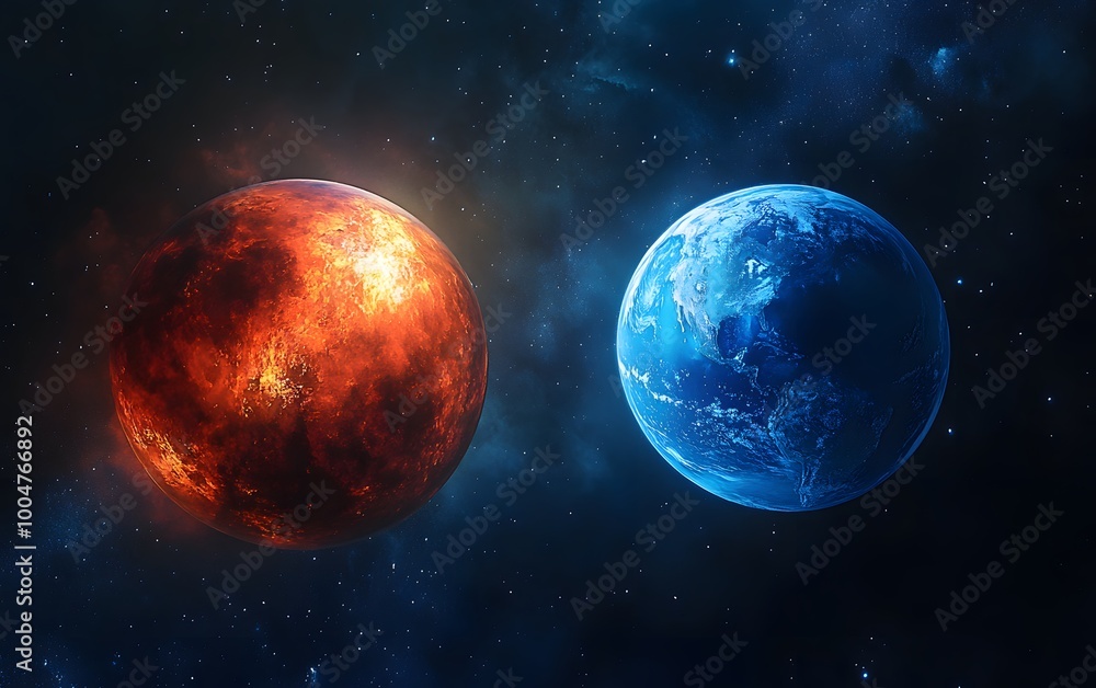 Obraz premium Distant planets in the cosmos