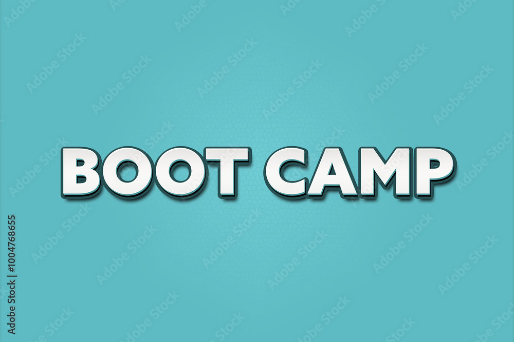 Fototapeta premium Boot Camp. A Illustration with white text isolated on light green background.