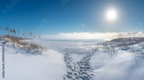 Wallpaper Mural Panoramic view of a dune beach on a island Torontodigital.ca