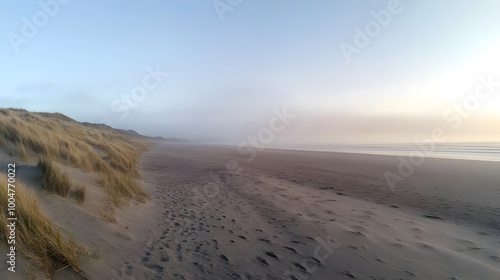 Panoramic view of a dune beach on a island