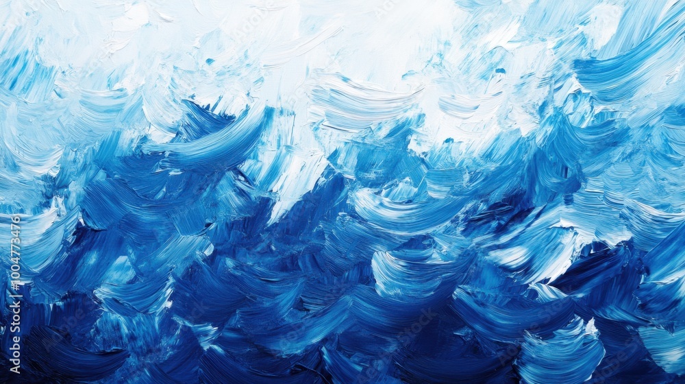 Abstract sea background with blue and white oil paint strokes textured and hand-drawn creating a dynamic and calming visual effect. Abstract sea background with blue and white oil paint strokes textured and hand-drawn creating a dynamic and calming visual effect.