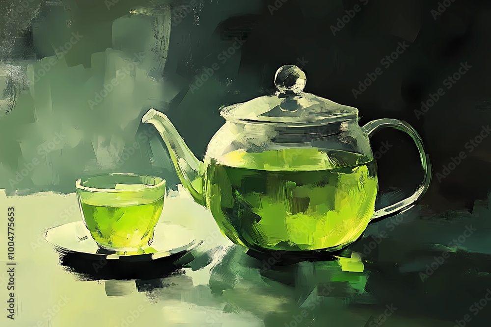 A luxurious image of green tea, decorated in the spirit of stock photography for various formats. A luxurious image of green tea, decorated in the spirit of stock photography for various formats.