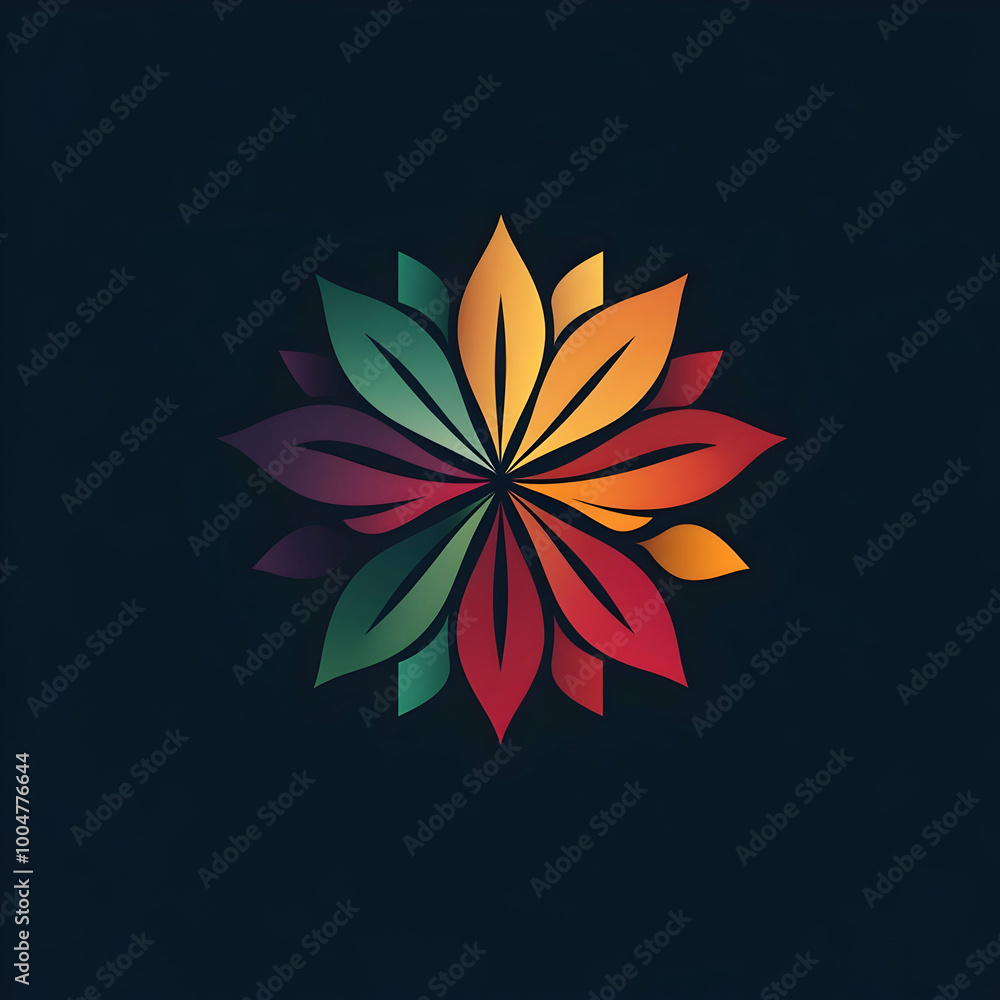 Vibrant Abstract Leaf Design Logo Vibrant Abstract Leaf Design Logo