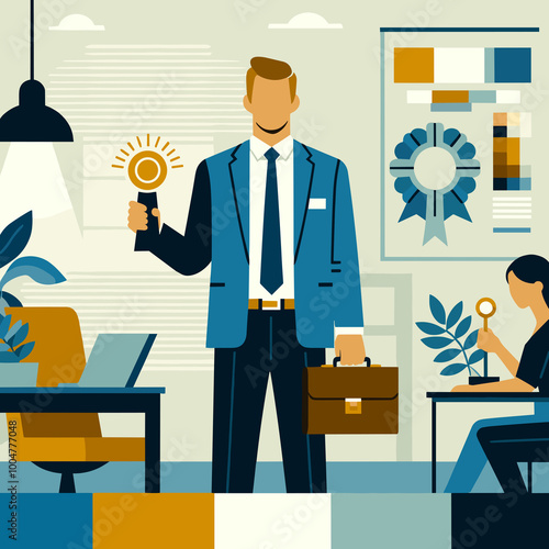 Employee Flat Vector Illustration Design photo