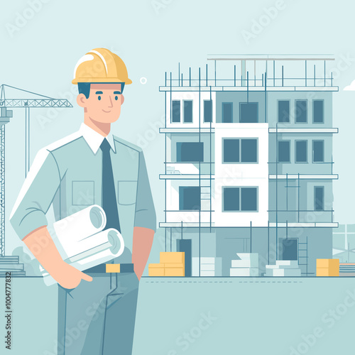 Engineer Flat Vector Illustration Design photo