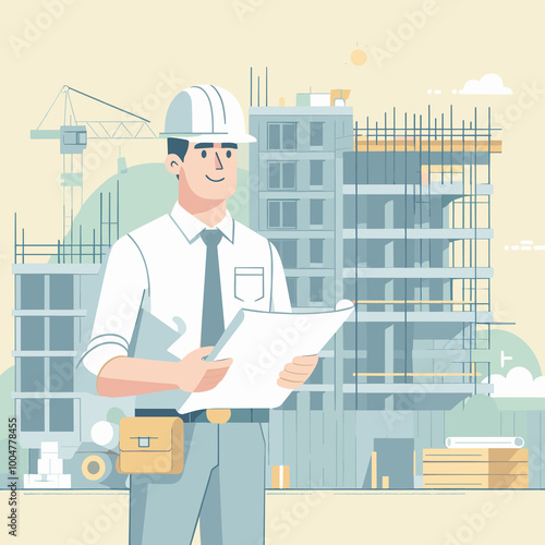 Engineer Flat Vector Illustration Design photo