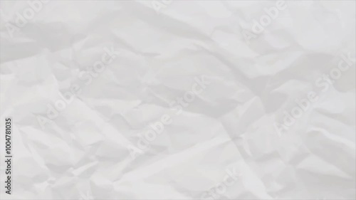 White crumpled sheet of paper texture stop motion seamless loop.
