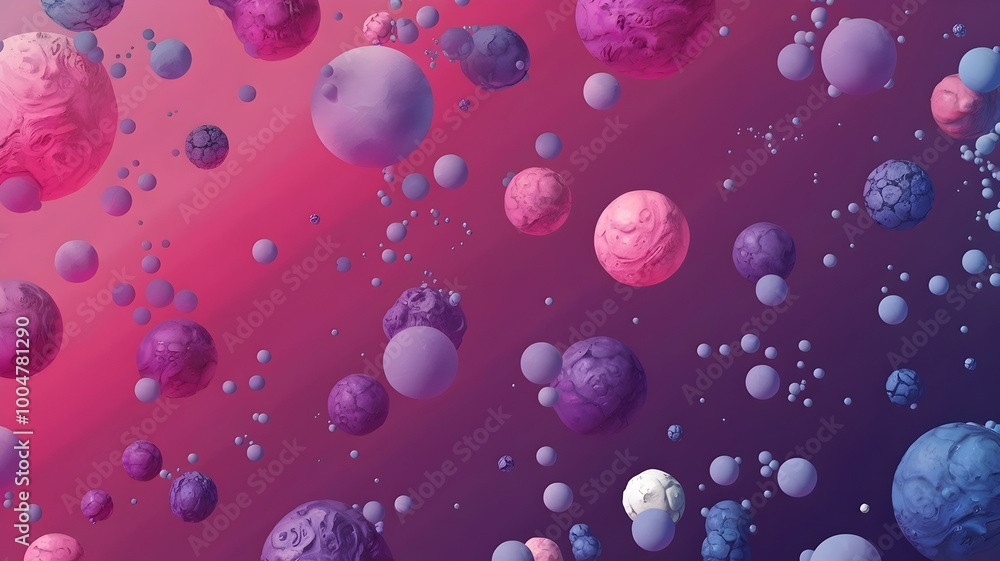 Pink to purple gradient background with patterned spheres Pink to purple gradient background with patterned spheres