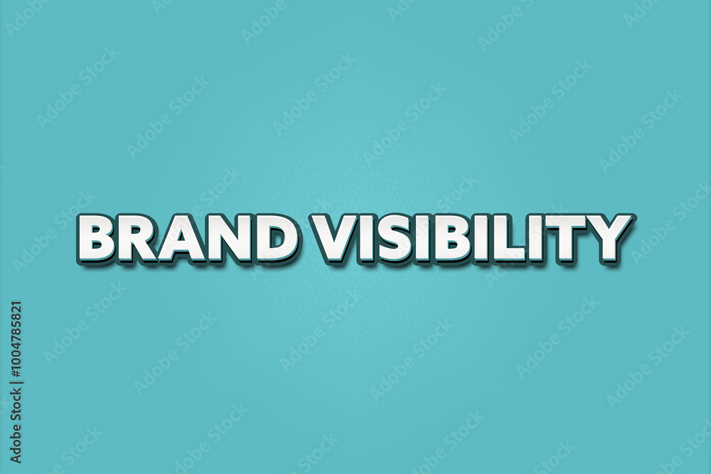 Brand visibility. A Illustration with white text isolated on light green background. Brand visibility. A Illustration with white text isolated on light green background.