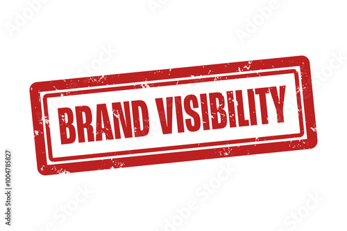 Brand visibility. A red stamp isolated on white background. photo