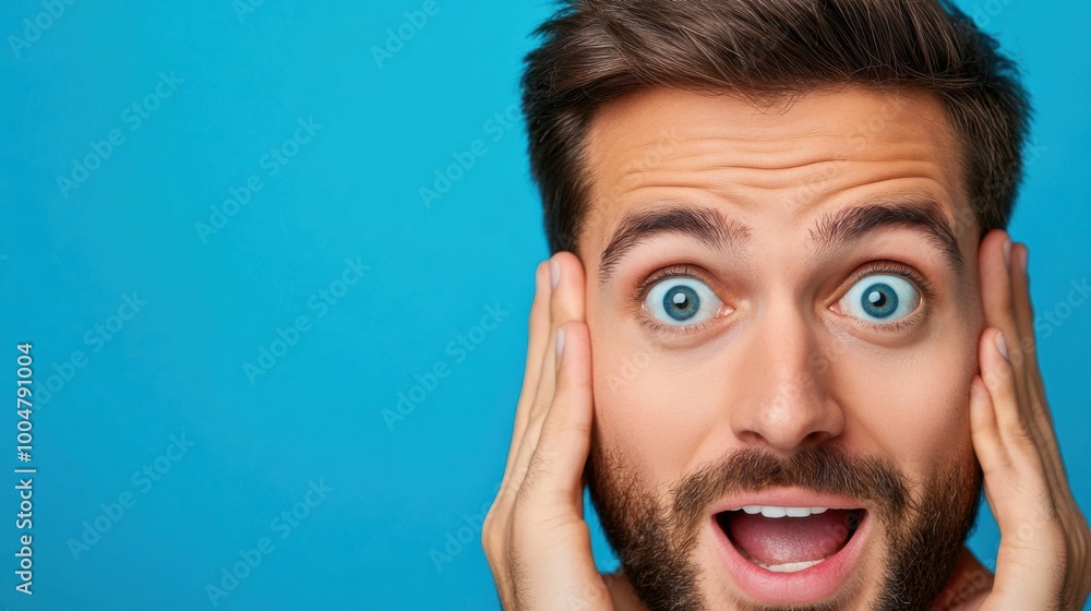 Surprise Expression with Wide Eyes and Facial Muscles Surprise Expression with Wide Eyes and Facial Muscles