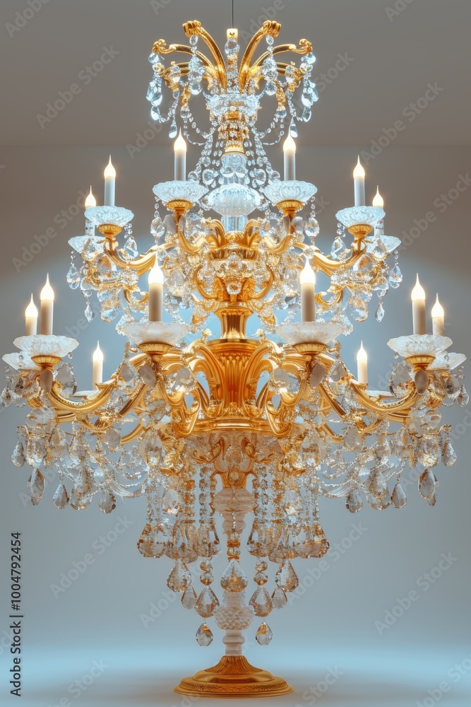 Elegant candelabra beautifully showcased in isolation on a pristine white background for decor Elegant candelabra beautifully showcased in isolation on a pristine white background for decor
