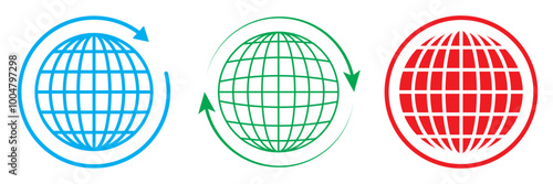 Globe Icon vector illustration, Go to web symbol icon, www symbol, Web icon, website, homepage icon set, earth clip art, globe symbol isolated white background