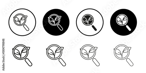 Botany icon Collection of flat thin outline vector
